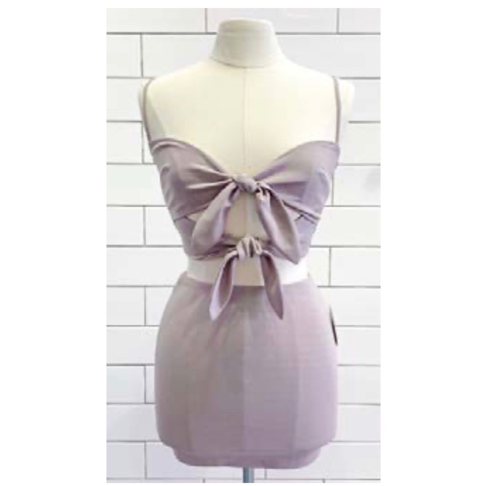 Knit Double Tie Cami Top & Bottom Set